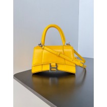Balenciaga Hourglass Small Handbag 19CM Shiny Calfskin Yellow