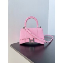 Balenciaga Hourglass Small Handbag 19CM Washed Denim Pink 
