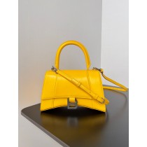 Balenciaga Large Hourglass Handbag 23CM Shiny Calfskin Yellow