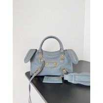 Balenciaga Mini Classic City Bag Lambskin Light Blue