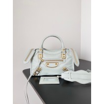 Balenciaga Mini Classic City Bag Lambskin Washed Blue