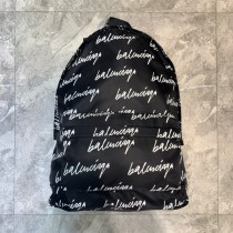 Balenciaga Scribble Printed Canvas Backpack Black