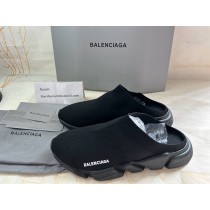 Balenciaga Speed Runner Stretch Sock Mule Logo Slip On Black