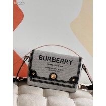 Burberry Canvas and Leather Note Bag Gray