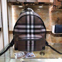 Burberry Checked Backpack in Black Coffee