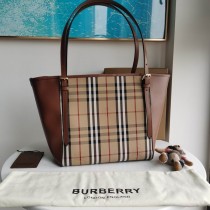 Burberry Horseferry Check Small Canterbury Tote Honey Brown