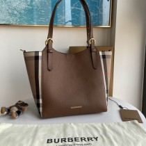 Burberry House Check Small Canterbury Tote Bag Brown