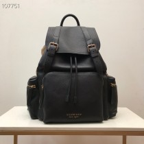 Burberry Large The Rucksack Grainy Leather Backpack Black Brown