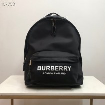 Burberry Logo Print Nylon Backpack Black