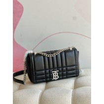 Burberry Lola Shoulder Bag Quilted Leather Black