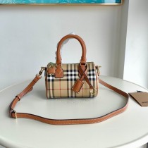 Burberry Mini Check Bowling Bag Brown