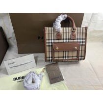 Burberry Mini Freya Tote Beige Brown