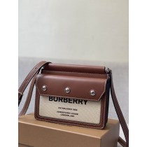 Burberry Mini Horseferry Print Title Bag With Pocket Detail Brown