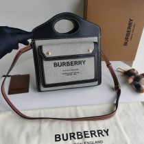 Burberry Mini Logo Canvas & Leather Pocket Bag Black