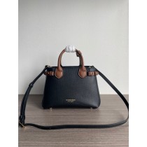Burberry The Small Banner Tote Bag Black Brown