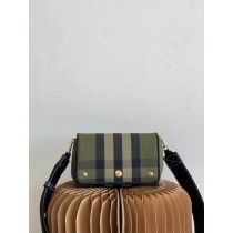 Burberry Small Hackberry Check Canvas Crossbody Bag Green