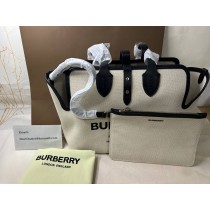 Burberry The Belt Tote Bag Canvas Natural