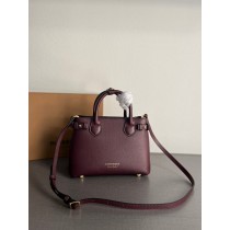 Burberry The Small Banner Tote Bag Burgundy