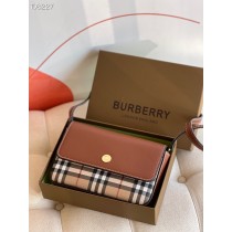 Burberry Vintage Check and Leather Mini Note Bag Brown