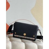 Burberry Vintage Check and Leather Note Bag Black