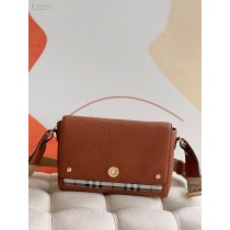 Burberry Vintage Check and Leather Note Bag Tan