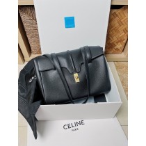 Celine 16 Medium Calfskin Handbag Black