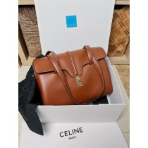 Celine 16 Medium Calfskin Handbag Brown