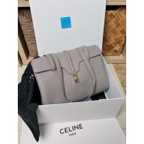 Celine 16 Medium Calfskin Handbag Gray
