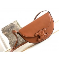 Celine Besace Cuir Triomphe Smooth Calfskin Tan