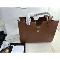 Celine Cabas 16 In Supple Grained Calfskin Brown