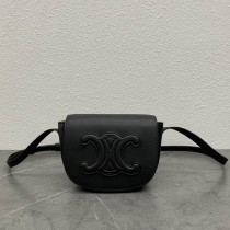 Celine Folco Cuir Triomphe In Smooth Calfskin Black