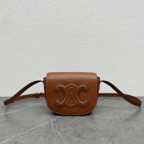 Celine Folco Cuir Triomphe In Smooth Calfskin Brown