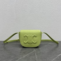 Celine Folco Cuir Triomphe In Smooth Calfskin Green