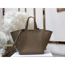 Celine Grained Calfskin Small Folded Cabas Brown
