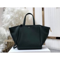 Celine Grained Calfskin Small Folded Cabas Green