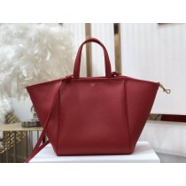Celine Grained Calfskin Small Folded Cabas Red
