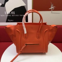 Celine Luggage Drummed Calfskin Bag 30CM Orange