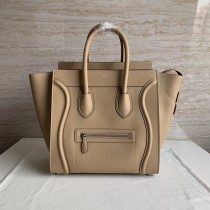 Celine Luggage Large Handbag Drummed Calfskin Apricot 31CM