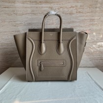 Celine Luggage Large Handbag Drummed Calfskin Khaki 31CM