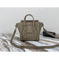 Celine Luggage Nano Handbag Drummed Calfskin 20CM Sand