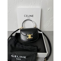 Celine Mini Besace Triomphe Calfskin Black