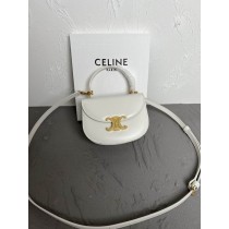 Celine Mini Besace Triomphe Calfskin White