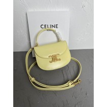 Celine Mini Besace Triomphe Calfskin Yellow
