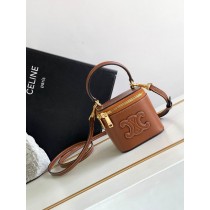 Celine Mini Vanity Case Cuir Triomphe In Smooth Calfksin Brown