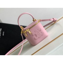 Celine Mini Vanity Case Cuir Triomphe In Smooth Calfksin Pink