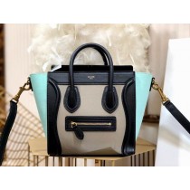 Celine Nano Luggage Bullhide Drummed Calfskin Tri-Color Bag