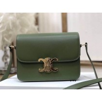 Celine Small Teen Triomphe Bag Shiny Calfskin Army Green