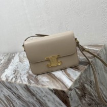 Celine Small Teen Triomphe Bag Shiny Calfskin Beige