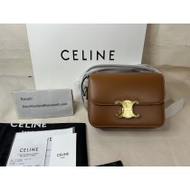 Celine Small Teen Triomphe Bag Shiny Calfskin Brown