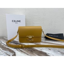 Celine Small Teen Triomphe Bag Shiny Calfskin Turmeric